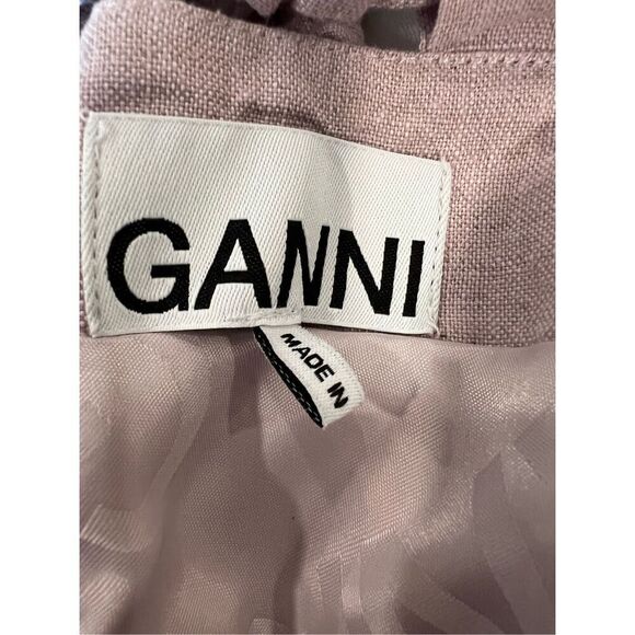 Ganni Women's Light Lilac Hemp Lined Tube Strapless Cropped Top Size 40 NWOT - Picture 9 of 14